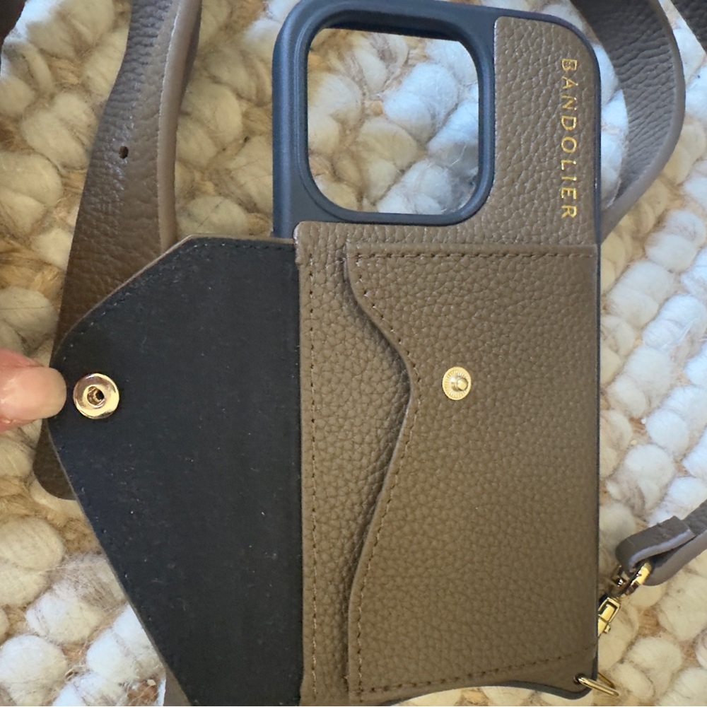 Bandolier iPhone & Pouch Set in Olive Green & Gold Accent - Picture 5 of 15
